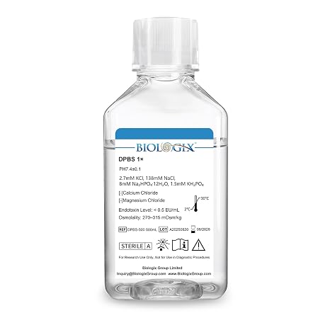 Lab DPBS Buffer, 1X Dulbecco's Phosphate-Buffered Saline Without Calcium & Magnesium, pH 7.4, Sterilization, 0.1um Filter, 500ml