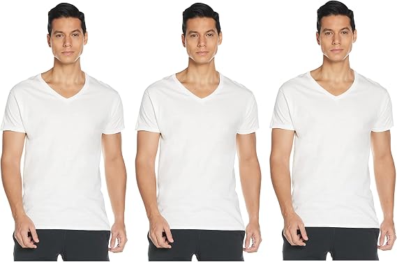 Hanes Men's Tagless Ultra Soft V-Neck Tee-Multiple Packs Available Undershirt (Pack of 3)
