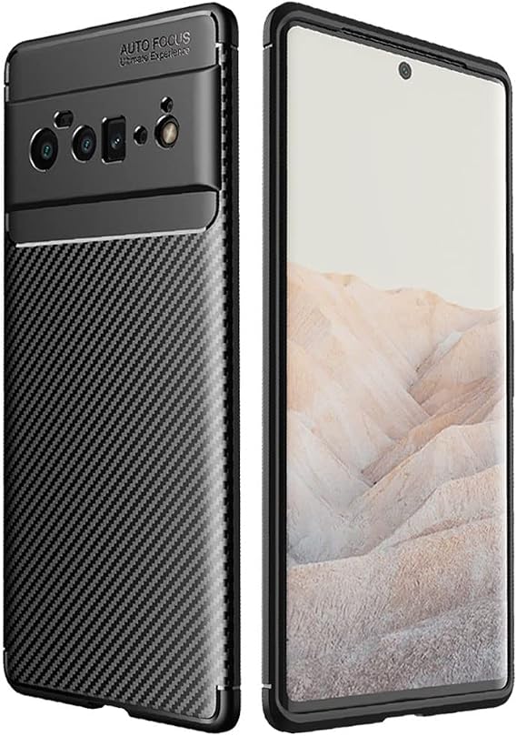 TECHGEAR Pixel 6 Pro Case [CarbonFlex Case] Premium Flexible Soft Shockproof Slim Fit Case Cover with Carbon Fibre Effect Designed For Google Pixel 6 Pro