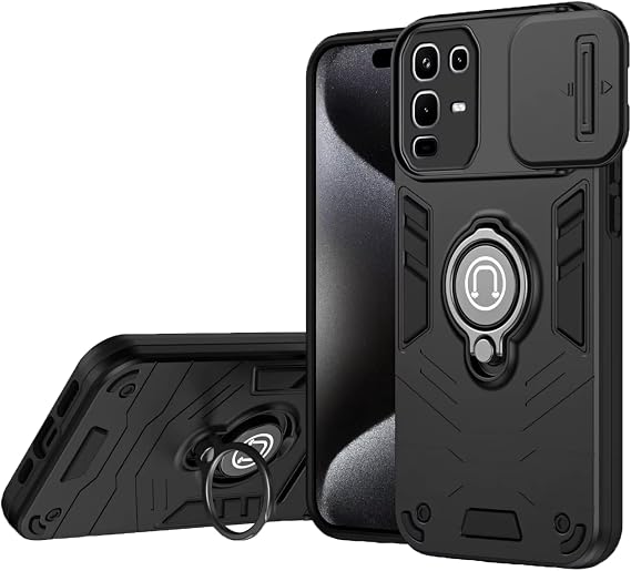 Microcase Infinix Note 50/50 Pro Kamera Kapaklı Yüzük Tutuculu Kılıf AL5355