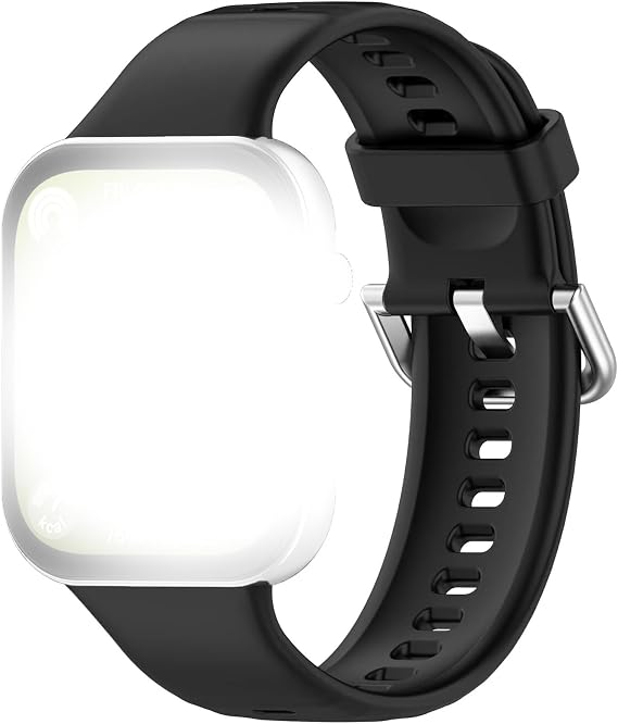 Coverzone Huawei Watch Fit 3 ile uyumlu Saat Kayışı Ent Kaliteli Huawei Watch Fit 3 ile uyumlu Spor Saat Kontrast Renkli Lagniappe Silikon Kordon (Siyah)