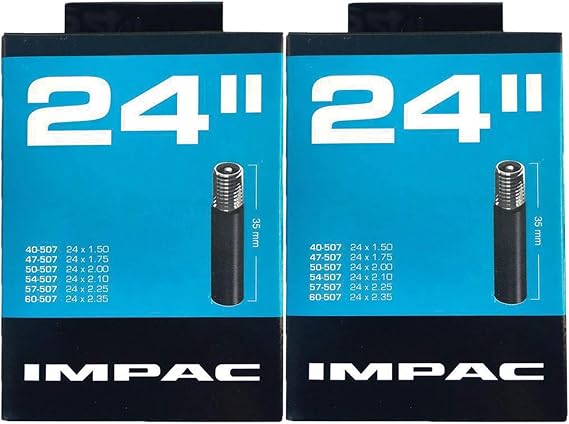Impac 2 Pack Cycle Tubes 24" Schrader Valve (Car Type Valve) - 24 x 1.50-2.35 (40-507/60-507)
