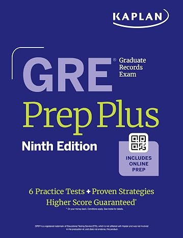 GRE Prep Plus Ninth Edition (2026): Includes 6 Practice Tests 1500+ Practice Questions + Online Access to a 500+ Question Bank Video Tutorials and Live Class Sessions (Kaplan Test Prep)