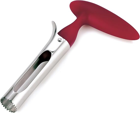 Cuisipro Apple Corer, Sharp Stainless Steel Blade, Easy to Use, Large, Comfortable Handle, Dark Red