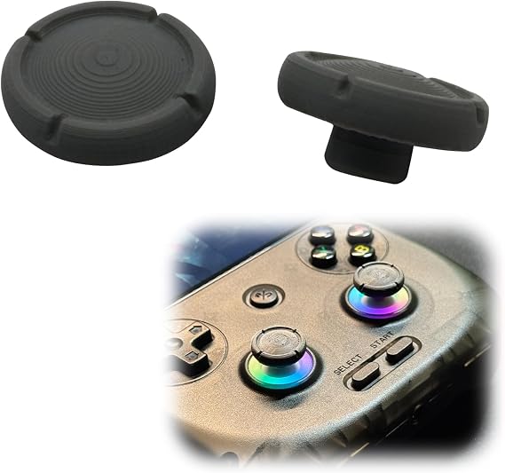 2 Pcs Joystick Cap Replacement Parts for ANBERNIC RG406V / RG406H / RG476H / RG477M Gaming Console Anti-loosening, Reinforced and Stable, Repair and Modification Parts (Black)