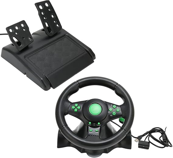 Taidda PC Racing Wheel Realistic Game Steering Wheel 180 Degree Car Racing Driving for 360, PC