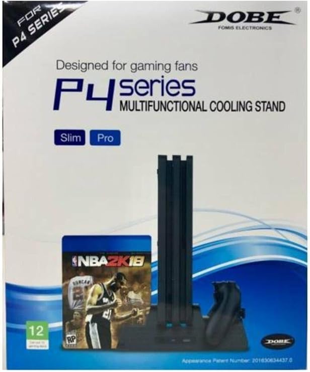 DOBE Fomis Electronics PlayStation 4 Slim, PS4 Pro Uyumlu Fanlı Stand, USB Şarjlı, Siyah