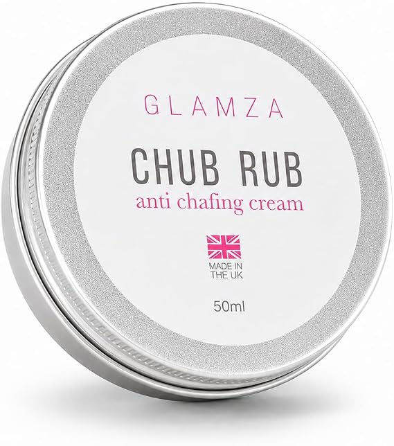 Glamza Chub Rub Anti Chafing Cream 50ml – Aloe Vera Anti-Friction Balm for Inner Thighs, Feet & Underarms – Sports Running, Gym & Everyday Skin Protection