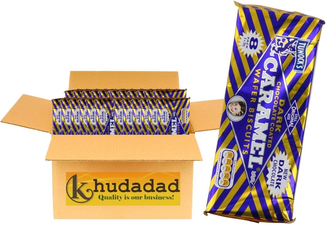 Tunuck Variety Bundle with Chocolate Caramel Wafer Biscuits for Snacking, Sharing, Parties and Gifting Dark Chocolate Caramel Wafers 5x 8 Pack
