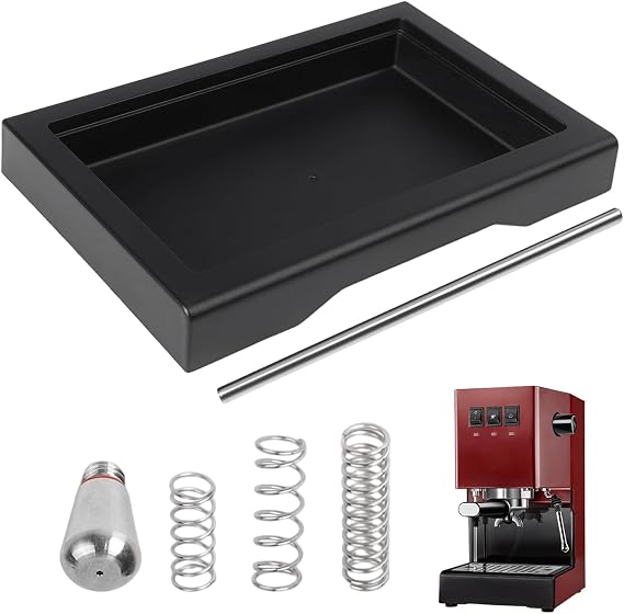 Low Profile Thin Drip Tray For Gaggia Classic Pro Traditional Espresso Coffee Machine, for One Single Hole Steam Tip & 6 Bar 9 Bar 12 Bar OPV Spring for modification Kit & Long Stainless Steel Tube