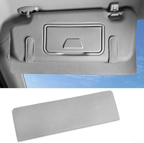 Sun Visor Extender, Adequate Coverage Antiglare Leather Car Shade Improves Interior Comfort On Sunny Days, For Car for Front Seat Driver & Passenger(Gray)