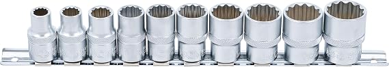 BGS 9114 | Socket Set, 12-point | 12.5 mm (1/2") Drive | Inch Sizes | 10 pcs.