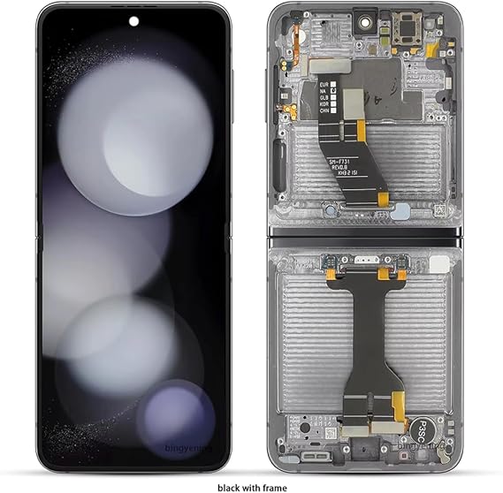 6.7" AMOLED LCD for Samsung Z Flip 5 SM-F731 LCD Display Touch Screen Replacement for Samsung Z Flip5 5G LCD (Black with Frame)