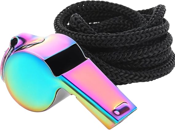 AHQiZFX Whistle, Whistle for Coaches, Stainless Steel Whistles Sports with Lanyard, Whistle for Teachers, Loud Crisp Sound Emergency Whistle Great for Coaches, Referees, and Officials