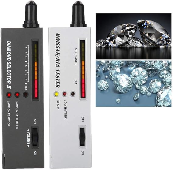 Diamond Selector,Lightweight and Compact Diamond Tester Pen Diamond Tester Multi Gemstone Tester,Green Indicator PU Bag Diamond Selector II,for Novice and Expert