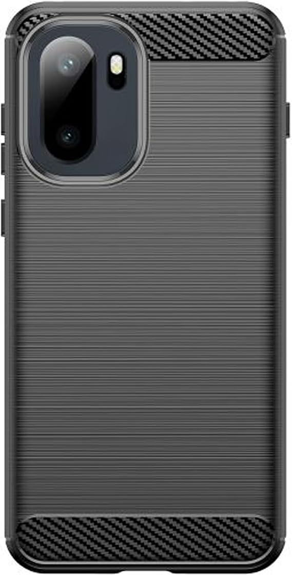 Microcase Oneplus 15R ile Uyumlu Brushed Carbon Fiber Silikon Kılıf - Siyah AL3332