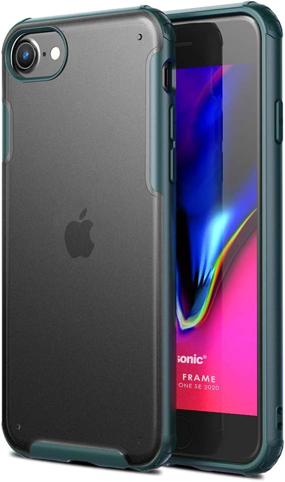 Microsonic Apple iPhone SE 2022 için Kılıf Frosted Frame Yeşil [iPhone SE 2022 ile Uyumlu Kılıf - Yeşil]