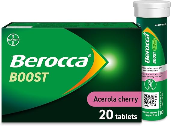Berocca Boost Effervescent Tablets with Guarana & Caffeine, 20 Tablets