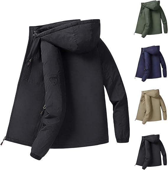 Waterproof Jacket Men Outdoor Jackets Thickened Zip Up Hoodies