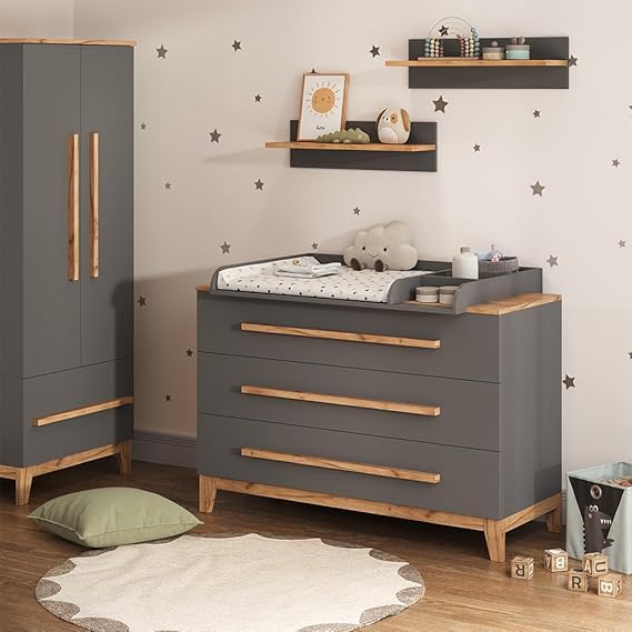 VitaliSpa Changing table Malia, Gray/Artisan, 133.2 x 98 cm