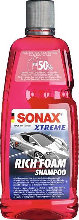 SONAX XTREME Richfoam Shampoo (1 Litre) - Highly productive active foam formula for a dense, long-lasting and intensive dirt-releasing blanket of foam. | Item No. 02483000-544