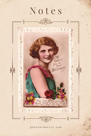 Notes: Embossed Vintage Birthday Postcard Notebook