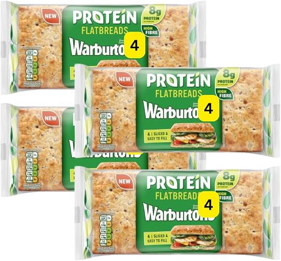 4x4 Protein Sliced Flatbreads Warburton (4 Bags of 4 Flatbreads)