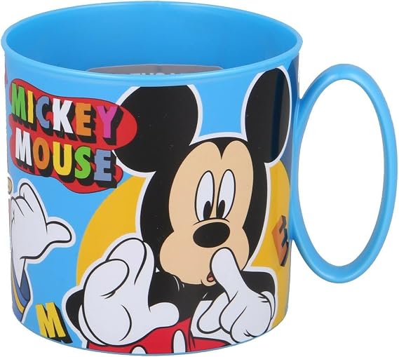 Kids Character Cute Mini Mug 265ML Drinking Re-Usable Plastic Cup Microwave Safe (Mickey Mouse Cool)