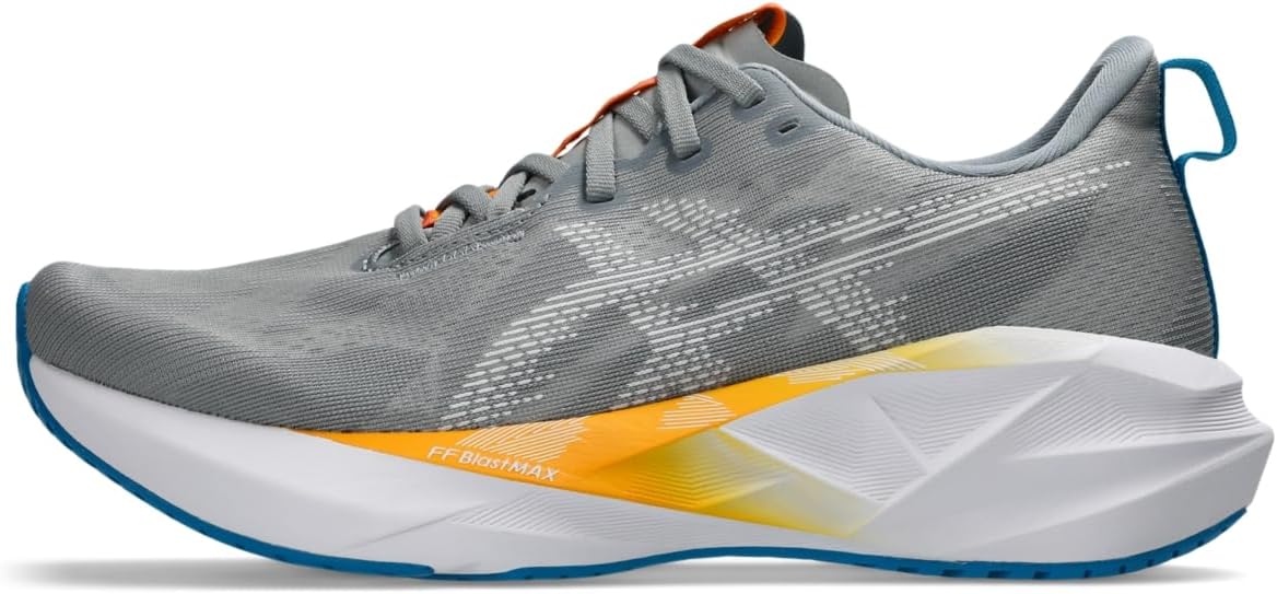 ASICS Men's Novablast 5 Running Shoe, Gravel/White, 13 Wide