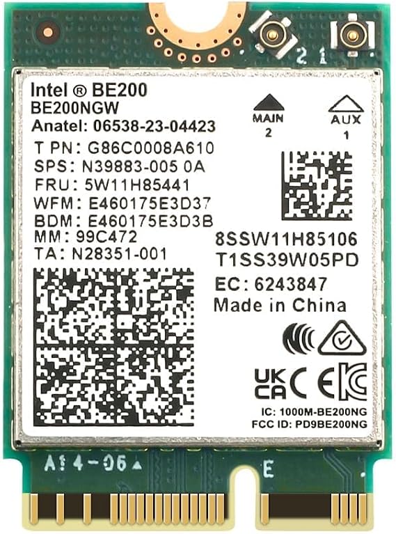 New Wi-Fi 7 Bluetooth 5.4 Intel BE200 Wifi Card BE200NGW 2.4/5/ 6 GHz 5.8 Gbps For Windows 11 PC Laptop