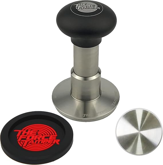 KuGuo The Force Tamper Automatic Impact Adjustable Constant Pressure and Automatic Leveling Coffee Tamper Black Matte Jellyfish AL Handle Set Pro (Standard Set, 58.50mm)