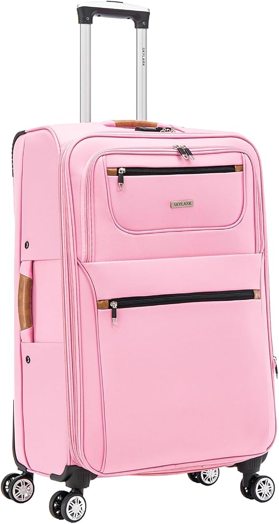 Large Suitcase 29" Super Lightweight Luggage 20% Expandable 4 Wheel Spinner Soft Shell Check in Luggage for 23kg