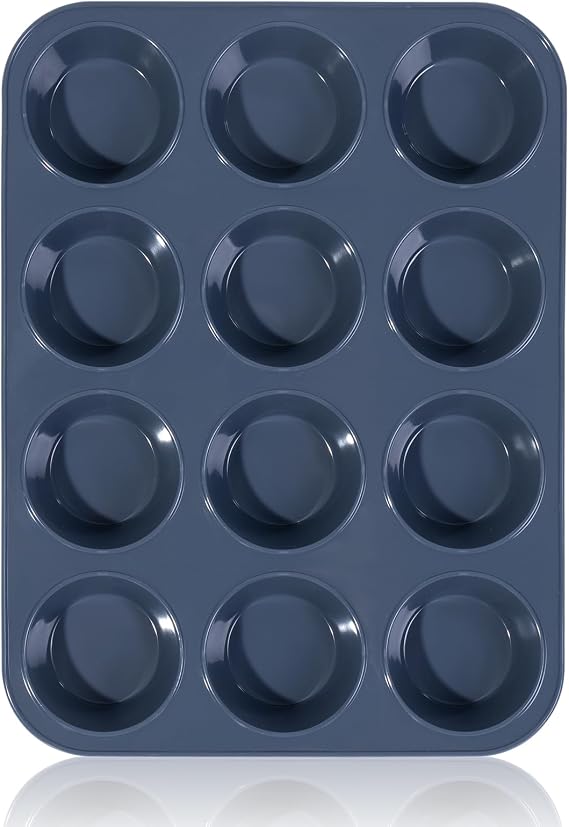 SUPER KITCHEN Large Silicone Mould for 12 Cupcakes, Trays for Cupcakes