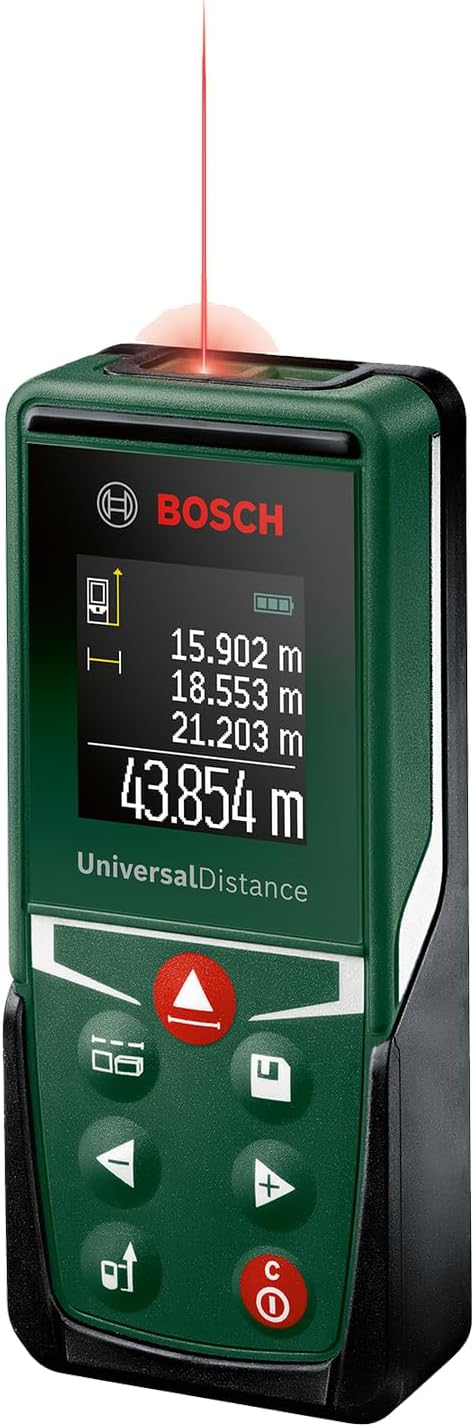 Bosch PLR 40 C lazer uzaklık ölçer (40 m'ye kadar mesafeyi hassas ölçme, Bluetooth bağlantısı, ölçüm fonksiyonları)