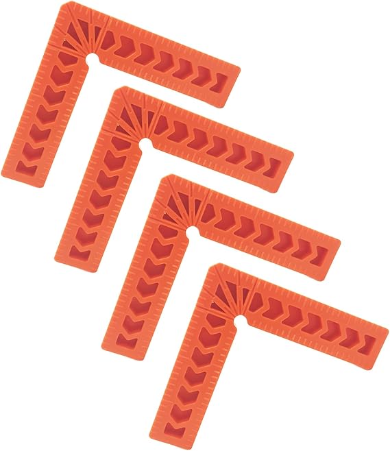 CTRICALVER 90 Degree Right Angle Clamping Positioning Squares for Picture Frame Box Cabinets Drawers 4 pcs Orange 4"