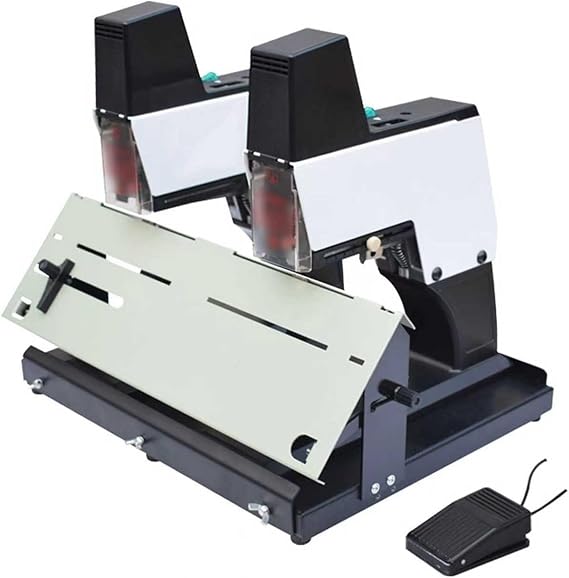 Electric Saddle Stapler, Automatic Sad-dle Binder, A3 Flat Stitch Sad-dle Stapler, 9-Speed Automatic Binding Machine, Jam Protection, Book Binding Machine For Up To 40 Sheets(Double)