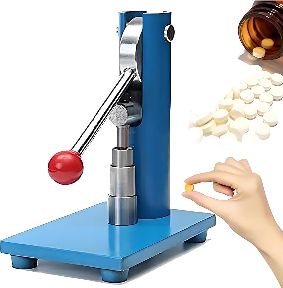 Household Manual Tablet Press, Stainless Steel Mold Laboratory Powder Tablet Press Tablet Press Machine DIY Making Tool, 3mm-12mm Hand Tablet Press Machine 12mm