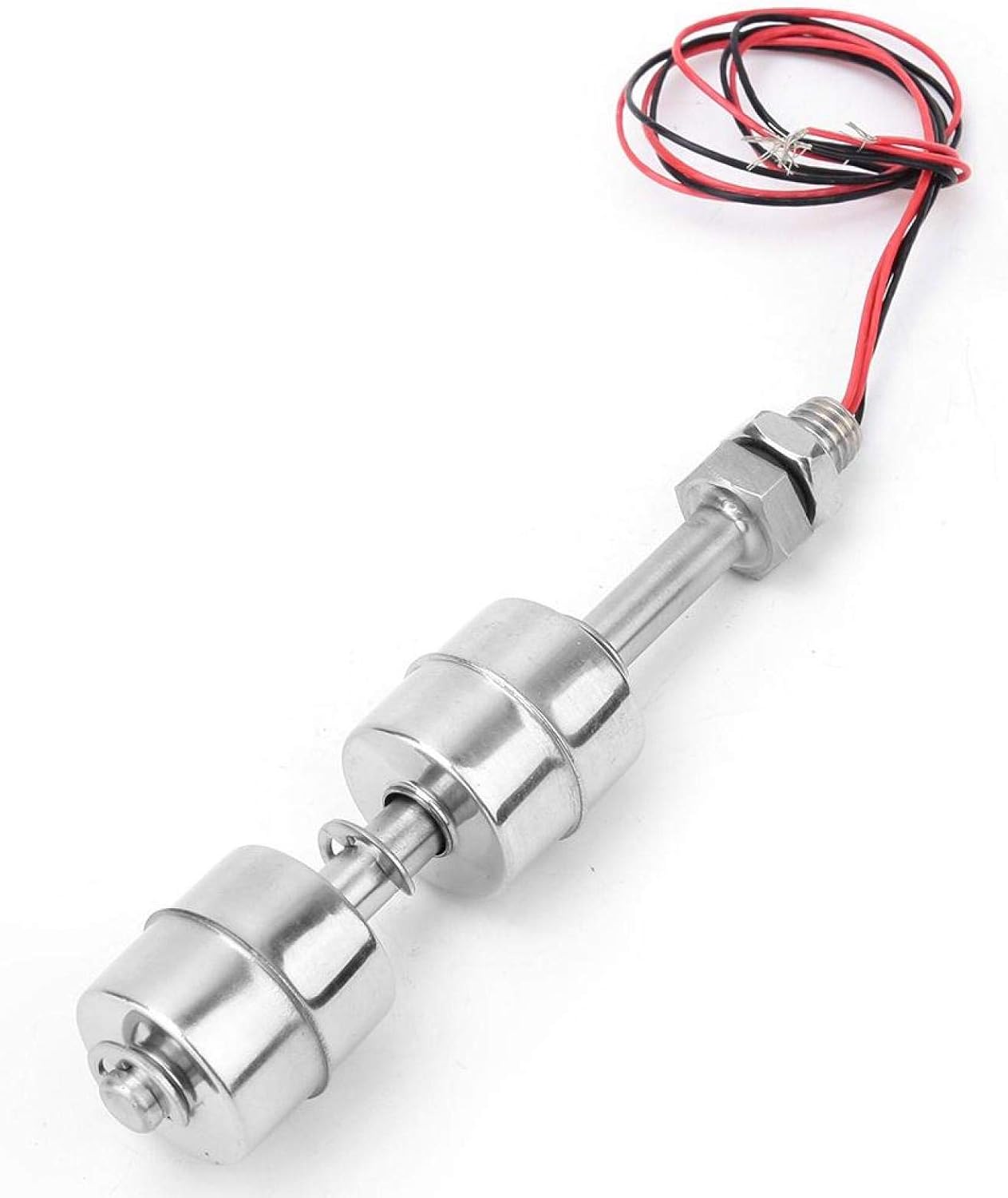 Uadme Sensor de Nivel de Doble Bola, Interruptor de Flotador de Acero Inoxidable, Interruptor de Sensor de Controlador de Nivel de Agua, para Piscina de Tanque100mm