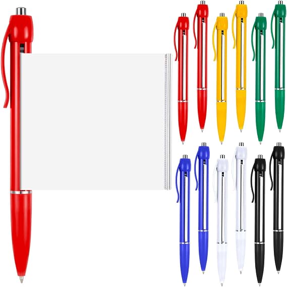 12 Pcs Retractable Pullout Banner Pen Bulk, 6 Colors