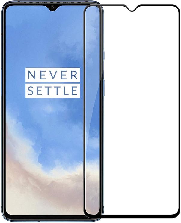 Microcase OnePlus 7T Tam Kaplayan Çerçeveli Tempered Ekran Koruyucu - Siyah