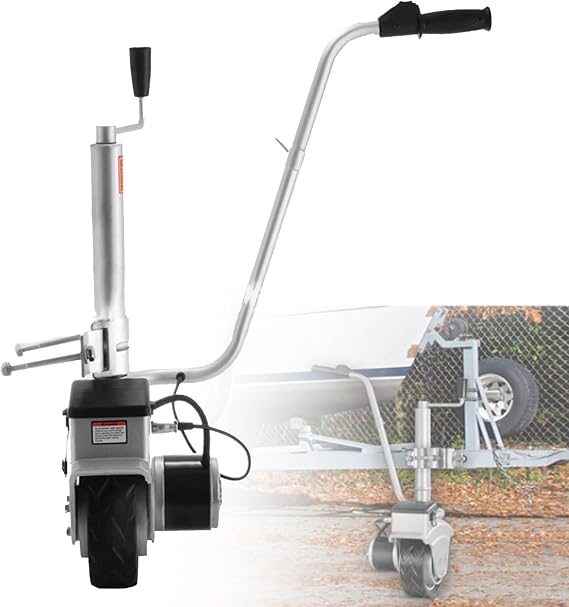 Aluminium Motorised Jockey Wheel Trailer Mover, 12 V Portable & Maneuverable Power Mover with a 350W Motor, for Caravans, Boat Trailers, Horse Trailers, Up to 2270kg Load Capacity