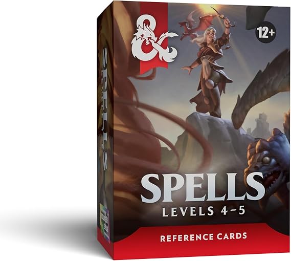 Dungeons & Dragons Reference Cards - Spells (Levels 4-5) | D&D Accessories (English Version)