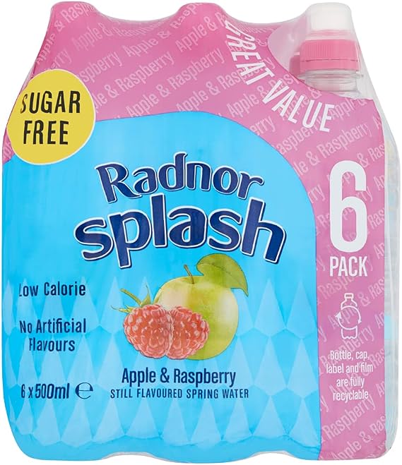 Radnor Splash Apple & Raspberry Still Water, 6 x 500 ml