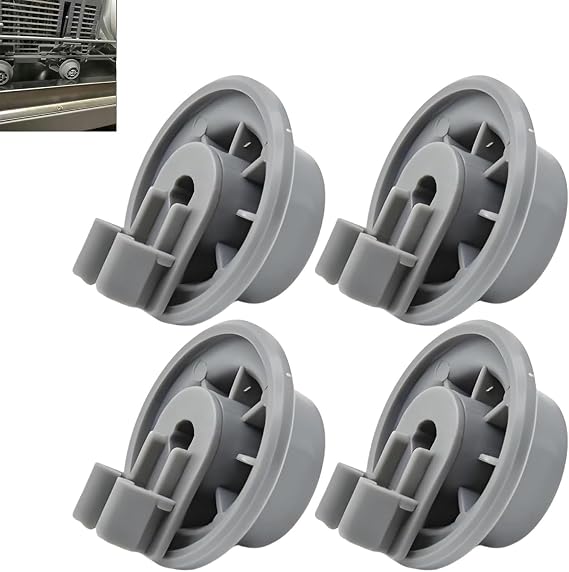 4 Pcs Grey Lower Basket dishwasher wheels Replacement Rollers Runners Parts