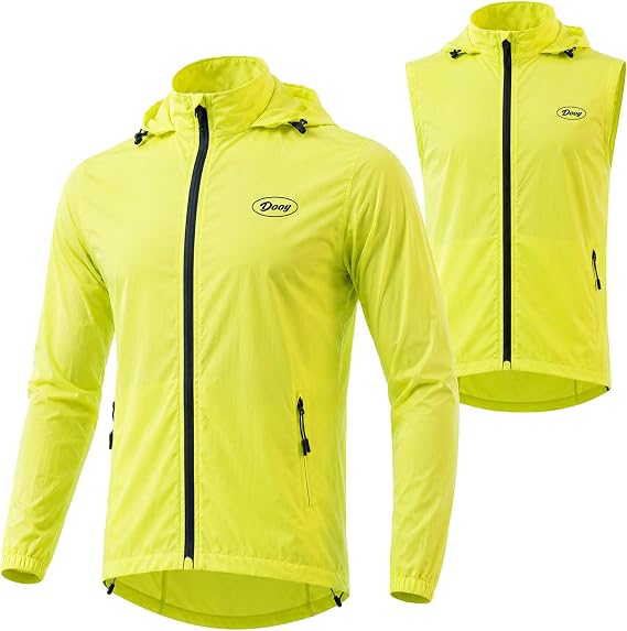 Men's 2-in-1 Cycling Jacket, Lightweight Windproof Running Gilet