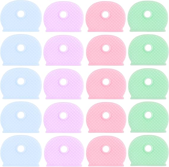 20 Pcs Key Covers Set, Key Covers Caps 5 Flexible Coloured Identifier Caps