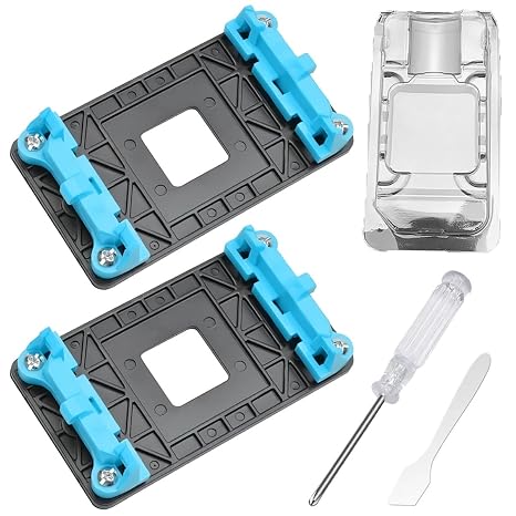 2 Pack for AMD CPU Backplate & Radiator Fan Mount Bracket for AM2/AM2+/AM3/AM3+/FM1/FM2, ABS Plastic Base for Secure Cooling, with Screwdriver, Mini Scraper, CPU Cover