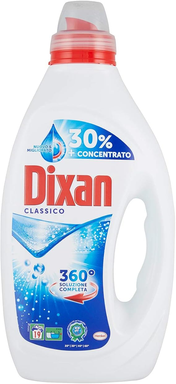 Dixan Classic Washing Machine Detergent, Deep Clean Technology, Classic Fragrance, Pack of 19 Washes