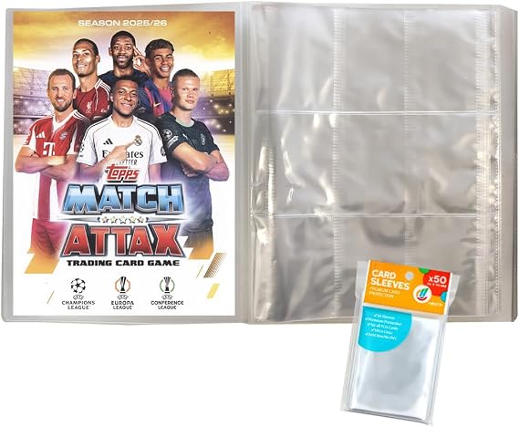 Bundle with Match Attax Champions League Trading Cards - 1 Empty Portfolio Folder + Exclusive Collect-it Cases (2025/26)