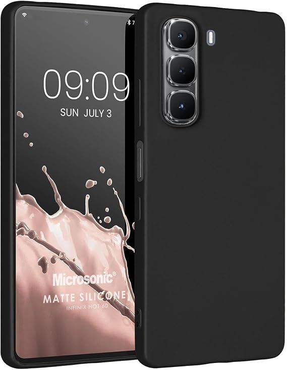 Microsonic Matte Silicone Infinix Hot 60 için Kılıf Siyah [Hot 60 ile Uyumlu Kılıf - Siyah]